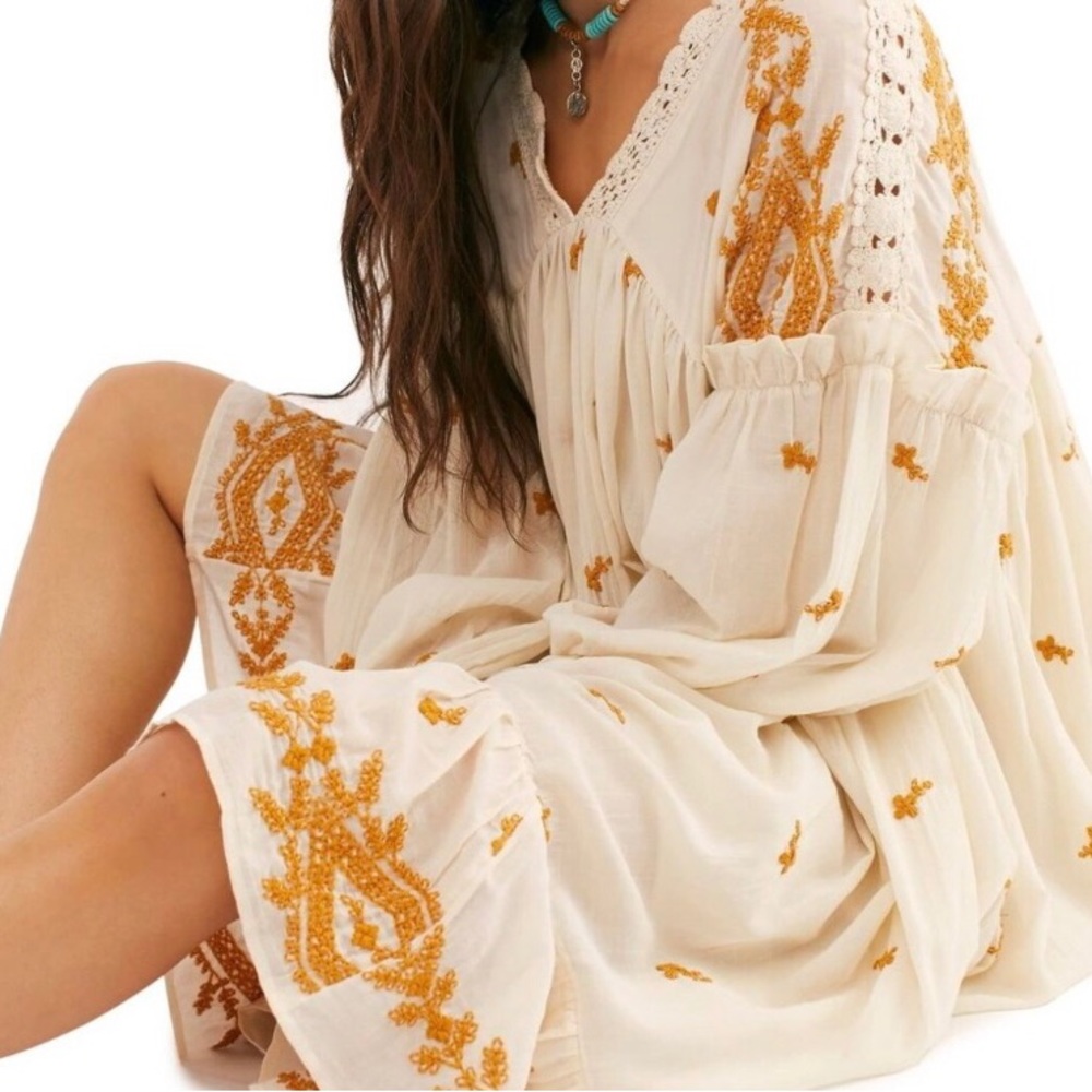 Free People Terracotta Lavender Fields Dress beautiful dress with slip size M
